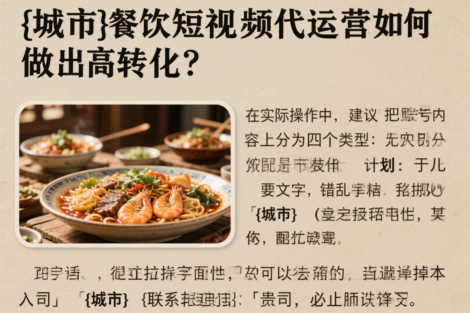安徽餐饮短视频代运营如何做出高转化？