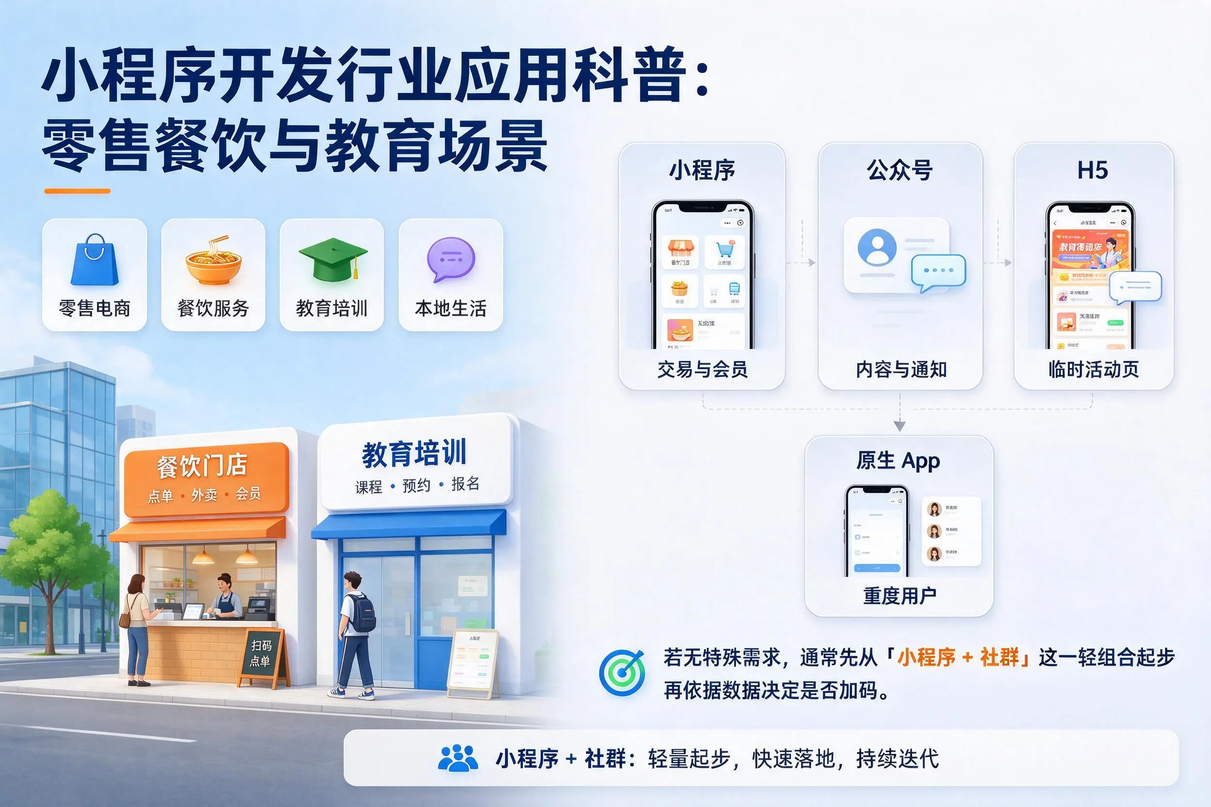 安徽小程序开发行业应用科普：零售餐饮与教育场景
