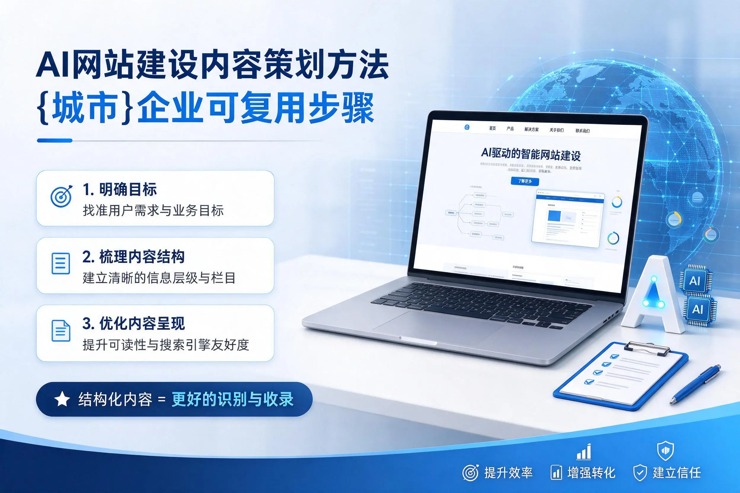 AI网站建设内容策划方法，安徽企业可复用步骤